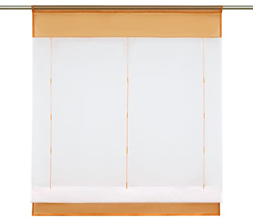 Yujiao Mao 1er-Pack Bändchenrollo Hanna Tunnelzug Raffrollo Scheibengardine Vorhänge, Orange-gelb, H/B 120/60cm