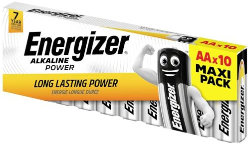 Energizer AA Batteries, Alkaline Power Double A Batteries, 10 Pack
