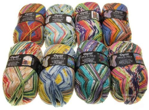 Opal Sockenwolle, Hundertwasser II, Set 8 x 100 g