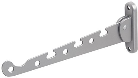 Metafranc Kleiderlüfter silber - 290 x 30 mm - 20 kg Tragkraft - Stabiles Material - Platzsparende Klappfunktion / Kleiderstange / Wandhaken / Klapphaken / Aufhängevorrichtung / 250237