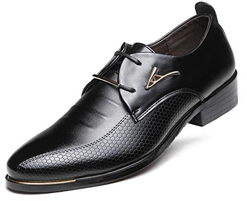 AARDIMI Herrenschuhe Herren Uniform Berufsschuhe Elegant Businessschuhe Lederschuhe Hochzeit Schuhe (44EU=45Asien, Schwarz)