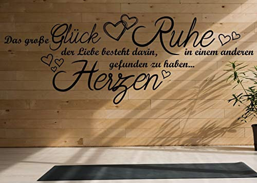 tjapalo® a40 wandtattoo das große glück der liebe Wandsticker Liebessprüche Wandtattoo romantische Sprüche, Farbe: Lichtblau, Größe: B130xH47cm