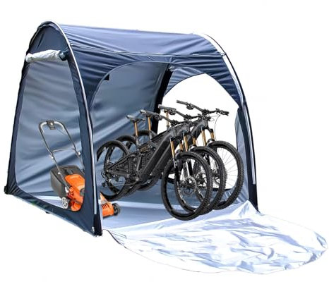 Fxiaobin Box Biciclette può Essere Giuntato Box Biciclette da Esterno Proteggi da Vento,Pioggia,Neve,Polvere Garage Moto per Esterno Box per Moto da Esterno,Black