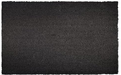 Tappetino in cocco di alta qualità tappeto in fibra naturale ottimo zerbino per interni ed esterni tappetino d'ingresso resistente e assorbente molte dimensioni spessore (Nero 23 mm, 40 x 60 cm)