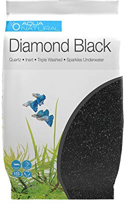 Aqua Natural Diamond Black 4,5 kg Premium Kies und Substrat für Aquarien, Aquarien und Terrarien, 1-2 mm