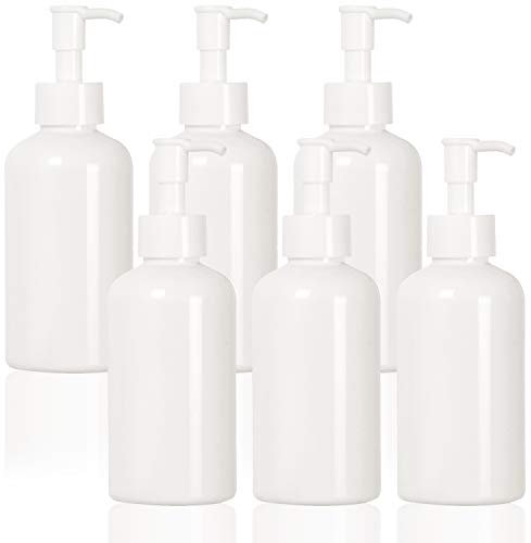 Youngever Youngever 6er-Set 350ML Pumpflaschen, Mehrweg Kunststoff Pumpspender Seifenspender Dispenser Lotionspender (Weiß)