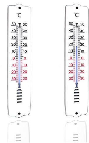 TronicXL 2 Stück Wandthermometer Innen Außen Thermometer -30 bis +50°C - Garten Gartenthermometer Haus Wand I Innenbereich I Außenbereich Aussenbereich Aussen I Zimmerthermometer Raumthermometer