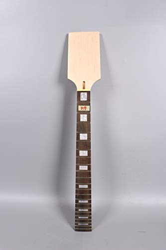 Yinfente Bassgitarre Hals 22 Bünde 76,2 cm Ahorn Palisander Griffbrett Block Inlay Paddelkopf Kleine Kinder Bass Gitarre Hals DIY