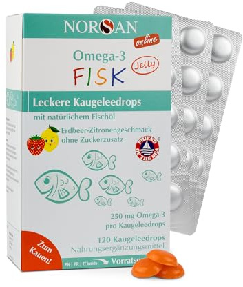 NORSAN FISK JELLY für Kinder - 250mg Omega-3 pro Kaugeleedrop - 120 Stück