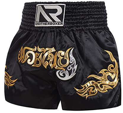 SHINROAD Muay Thai-Shorts für Kinder, elastisch, atmungsaktiv, Muay Thai, Kordel-Design, Kickbox-Shorts für Herren