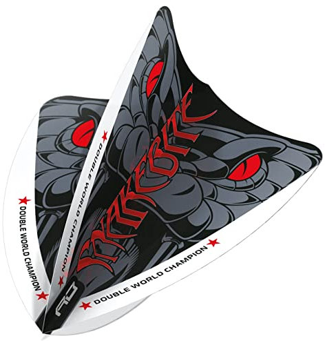 RED DRAGON Peter Wright Snakebite Hardcore Ionic Grey Snake Freestyle Dart-Flüge - 3 Sätze pro Packung (9 Dart Flights in total)
