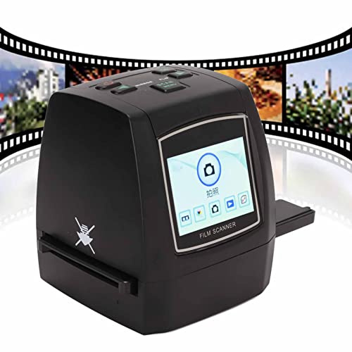 22-Megapixel-Filmscanner, Film- und Diascanner mit 2,4-Zoll-TFT-LCD-Display, Konvertiert 35-mm-/126/110-/Super-8-Filme und 135/126/110-Dias in Digitale Fotos, Unterstützt 32-GB-SD-Karte(EU)