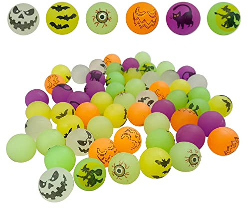 Flummy, 60 palline luminose per bambini, 25 mm, per compleanni, feste, Halloween, Natale