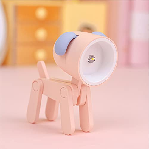 SpassLeben Cute Night Light for Kids, Adorable Mini Led Table Desk Lamp, Decorative Lamp Nightstand, Animal Pet Nightlights, Christmas Decorate Birthday Gifts for Children, Students (1 x Pink Dog)