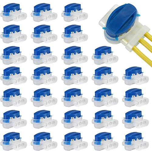 Gwhole Connettori Elettrici Impermeabili 30 pz Morsetti per Cavi/Cavo Cavo Connettore con Gel, Connettori per Filo Perimetrale dei Robot Tagliaerba per Cavi Elettrici Giardino Outdoor