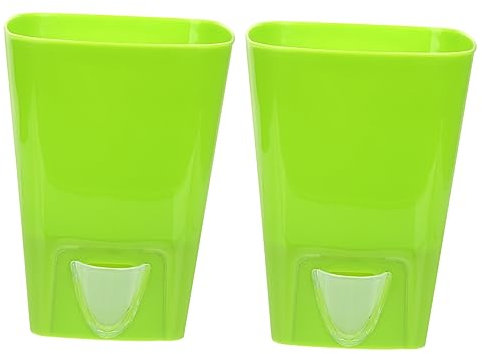 YARNOW Automatischer Selbstbewässernder Blumentopf Kunststoff 2 Stück Grün Klein Indoor Dekoration Bonsai Pflanzer Mit Sichtbarem Wasserstand