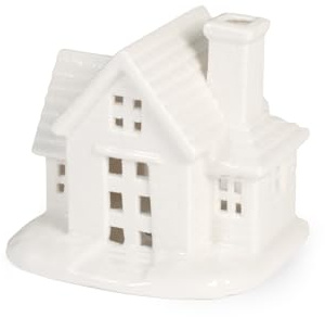 H&H Casetta Decorativa Natalizia In Porcellana Cm 11X8,5X10H