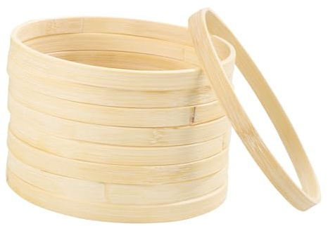 HOODANCOS Anneaux De Bambou Pour L’Artisanat 10 Pièces Cercles À Broder 4.72 Pouces Cerceau Macramé Accessoires Attrape-Rêves Pour Couronnes Décoration Murale Et Bricolage