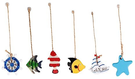 Zerodeko 6stücke Teiliges Mediterrane Fisch Dekorative Wanddekoration Für Zuhause Partys Und Cafés Und Bootszubehör Stilvolle Deko Für Zimmer