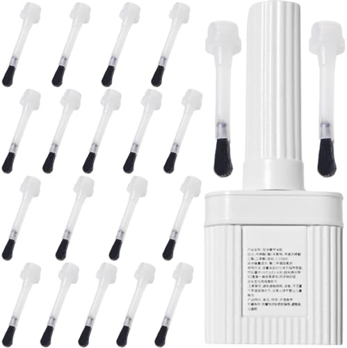 OnIUeZky 20Pcs Nail Polish Brush Replacement Round Head Nail Glue Brush with Empty Bottle Nail Polish Tools for Home Salon