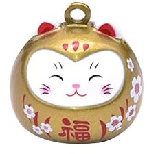 RORPOIR Kupferne Japanische Glückskatze Glöckchen Anhänger Mit Klang Für Diy Ranzen Schmuck Anhänger Zubehöre Kleine Langlebige Maneki Neko Glöckchen Als Glücksbringer Für Taschen Kostüme