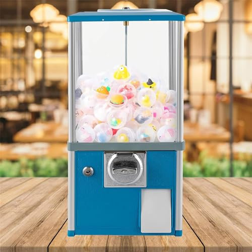 ZHIXUMM Verkaufsautomaten FüR Unternehmen, Kommerzieller Kaugummiautomat FüR SüßIgkeiten, Kapselautomat Mit SchlöSsern FüR Kapselspielzeug Mit 4,5–5,5 cm Durchmesser FüR Zuhause, SpieleläDen,Blue
