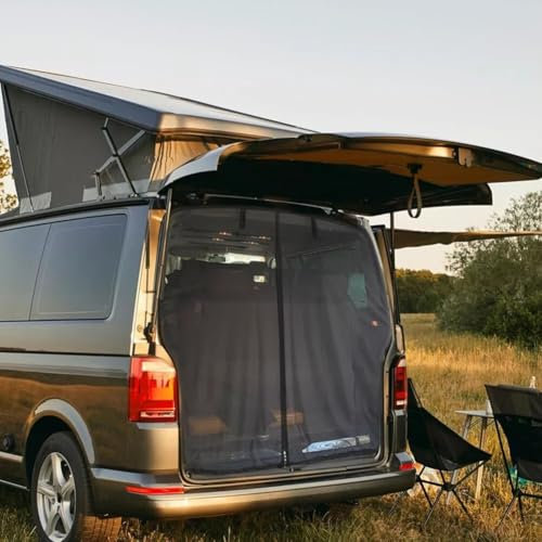 Zanzariera per porta scorrevole per furgone, zanzariera a rete con cerniera, per porta laterale e posteriore (XL, 192 x 150 cm)