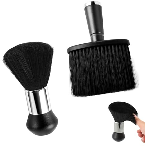 Lot de 2 Brosse de Cou de Coiffure Brosse de Coiffeur avec Poignée | Balais à Cou Brosse à Cheveux en Plastique pour Salon de Coiffure Barbier