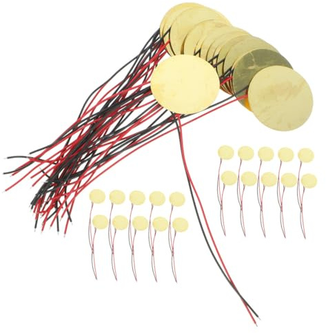 BESTonZON 40 Stück Piezo Schallsensoren Mit Anschlussdrähten 27mm Piezoscheiben Für Akustikgitarren Tonabnehmer Und Trigger Summer Für Akustische Instrumente