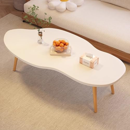 Mesa de centro de madera rústica con espacio de almacenamiento, mesa de acento única para muebles de salón, color blanco (nogal, 80 x 40 x 42 cm)