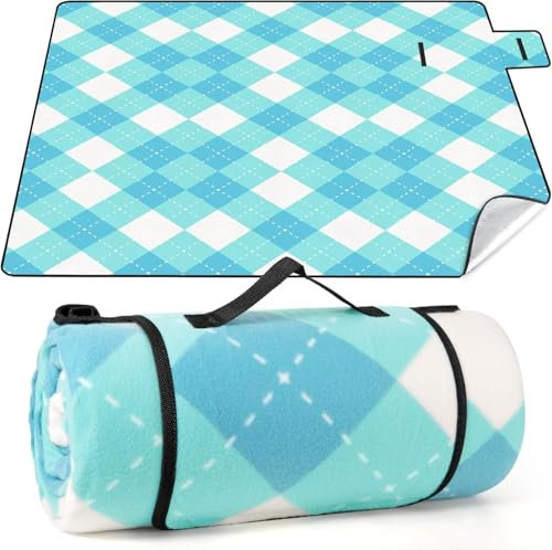 CIRULLI Picknickdecke, Picknickdecke, 200 x 200 cm, faltbar, Stranddecke mit wasserdichter Unterseite, ideal für Picknick, Camping