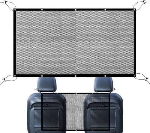 Vitsrisea Red de separación para perros para coche | Separación de banco trasero ajustable para vehículos, separación de seguridad plegable con ganchos antideslizantes, accesorios de coche resistentes