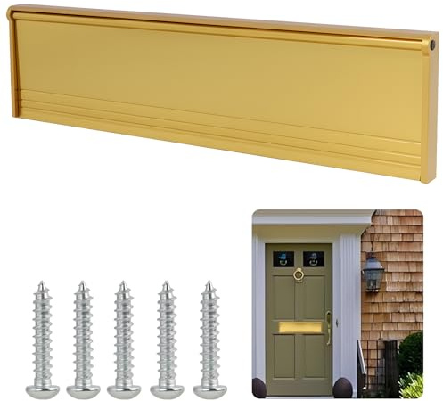 Internal Letterbox Draught Excluder 11.5 Inch, Metal Letter Box Flap, Aluminium Letter Plate Cover with Brush Seal, Letter Box for Door, Weatherproof, Easy Installation for Wooden and uPVC Doors