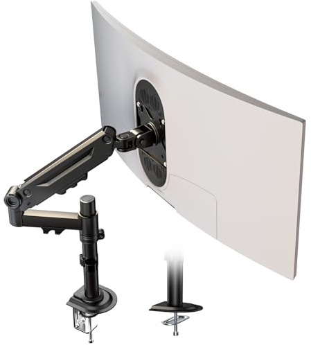 PUTORSEN Single Monitor Arm for 13 to 40 inch Screens - Up to 26.4 lbs, Maximize Desk Space Pole Stand, Ergonomic Desk Monitor Mount, VESA 75/100mm