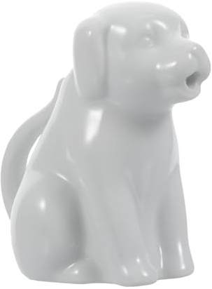 BIUDECO Mini Ceramic Milk Pitcher Jug White Dog Design Household Milk Dispenser Cup with Handle Practical Sauce and Creamer Pourer for Family Kitchen Use