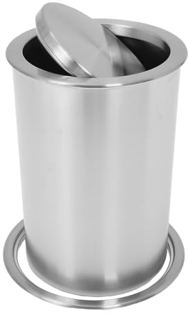 BESPORTBLE Pattumiera da Incasso in Acciaio con Coperchio a Ribalta Bidone da Incasso per Cucina e Bagno Set 3 Pezzi Salvaspazio con Chiusura Ergonomica Resistente ai Graffi per Uso