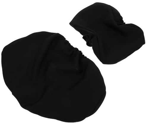 Beavorty Fundas para Sillas Gaming Negras de Tejido Grueso, Funda Ergonómica para Cojín Lumbar y Cervical, Soporte Transpirable para Reposacabezas de Oficina, Paquete de 2 Unidades