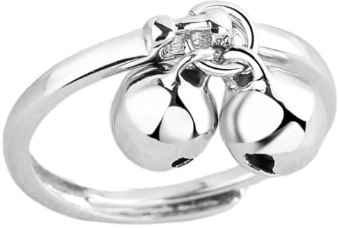 TIKODIDA Anello a Campana Doppia Campanella Regolabile, Gioiello Femminile per Donne, per Regali e Momenti Speciali