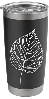 Hornbeam Leaf Line Art Tree Lover Stainless Steel Insulated Tumbler