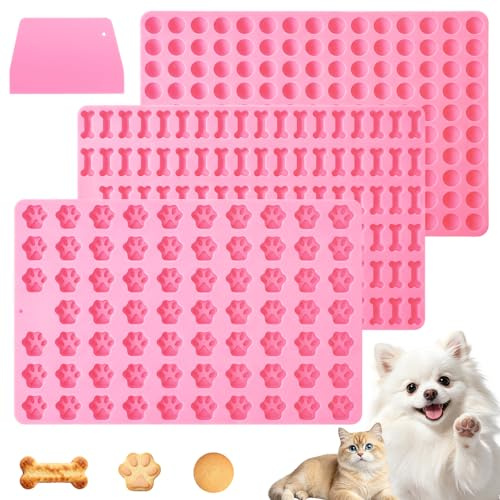 BELICOO 3 Stück Silikonformen für Hundepfoten und Knochen | Wiederverwendbare Non-Stick Backformen für Hundeleckerlies, Haustiersnacks, SüßIgkeiten, Gelee, Eiswürfel