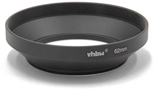vhbw Gegenlichtblende passend für Fuji/Fujifilm XF 23 mm F1.4 R, XF 55-200 mm F3.5-4.8 R LM OIS, XF 56 mm 1,2 R APD Kamera Metall 62mm schwarz