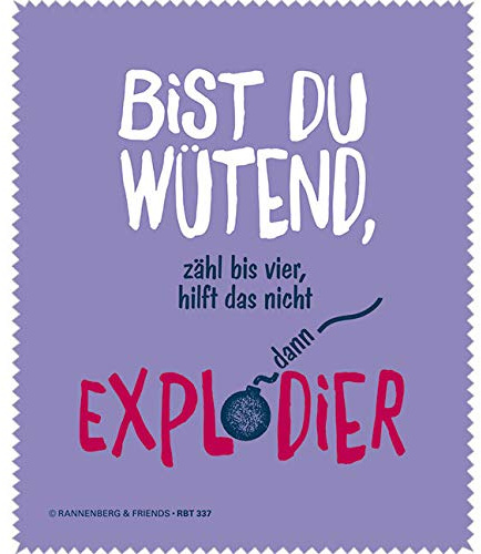 Brillenputztuch 'Bist du wütend' von Rannenberg & Friends | Größe: 15x18cm, Lila, Microfaser