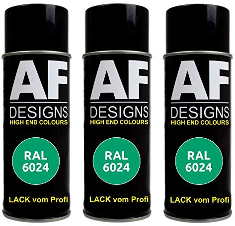 Alex Flittner Designs 3x RAL Lackspray Autolack Buntlack Spraydose RAL6024 VERKEHRSGRUEN matt
