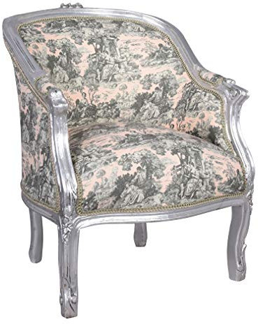 Bergere en Confessional Barock Sessel Armlehnen gepolstert Holz Königlicher Sessel Chateau des Versailles cat660e60 Palazzo Exklusiv