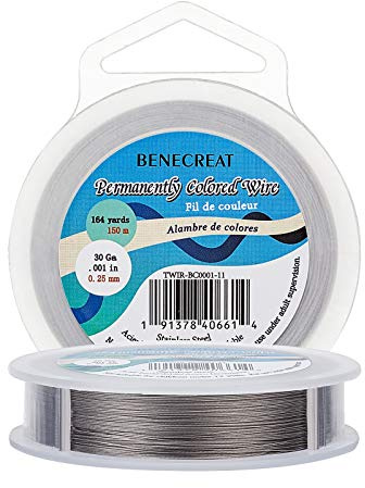 Benecreat 150 m 0,25 mm, 7-tråd, tigersvans, pärltråd, 304, rostfritt stål, nylonbelagt hantverk, smycken, pärltråd för hantverk, smyckestillverkning