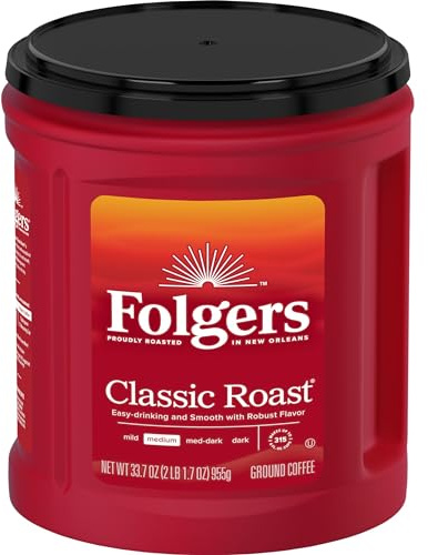 Folgers - Caffè Classic Roast | Macina di Caffè, Intensità Media - 1 Confezione da 955,4 g