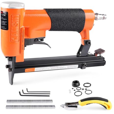 KAMSIN KN7116 Grapadora neumática para tapicería de calibre 22, serie 71, corona de 3/8 pulgadas, grapadora de alambre fino de 1/4 a 5/8 pulgadas, grapadora de muebles para muebles y tela (KN7116)