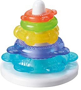 Nuby IcyBite Anneaux empilables – Anneau de dentition apaisant | Plusieurs surfaces de dentition | Passe au réfrigérateur | À partir de 6 mois