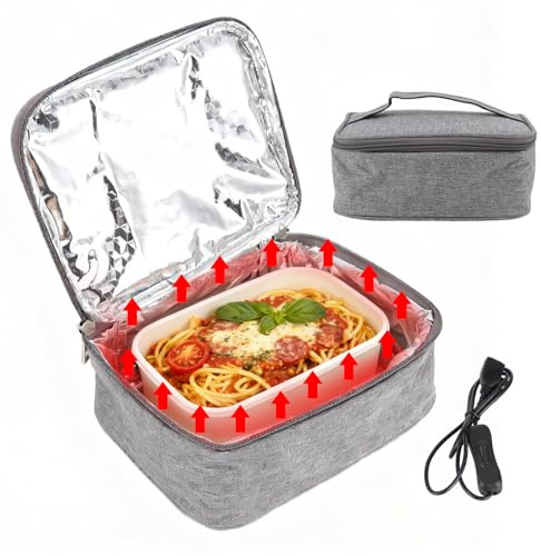 Natudeco USB Panno di Oxford Box 7.3 oz Portatile Forno Da Viaggio Riscaldato Lunch Box Con Manico Portatile Per Ufficio Scuola Gioca, Campeggio Picnic, Scaldavivande Portatile Borsa Per Il Pranzo