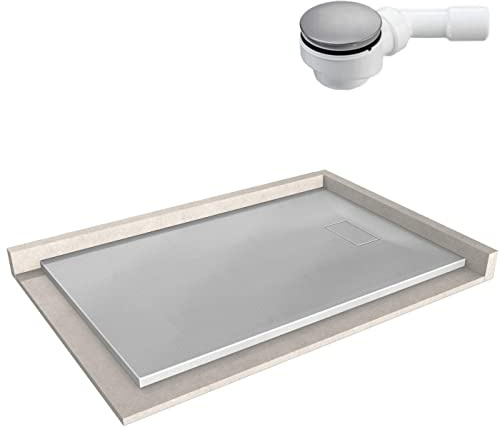 Bernstein Duschtasse 90x140 cm Beton-Optik SMC inkl. Ablauf Typ B